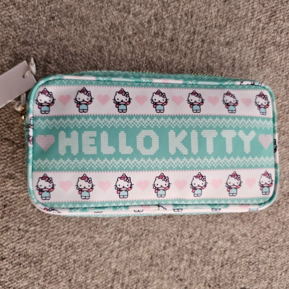 NEW ORIGINAL PACKAGING Stoney Clover Lane SCL X HK Hello Kitty small pouch green